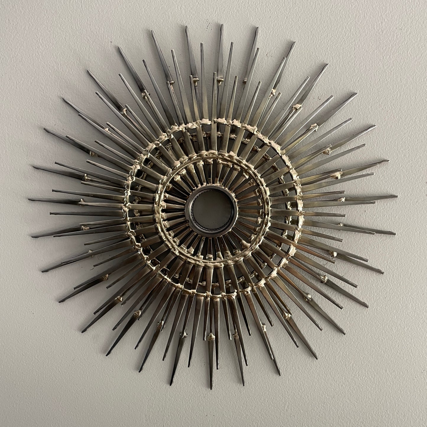 Dancing Gears - Brutalist Mid-Century style Metal Wall Sculpture