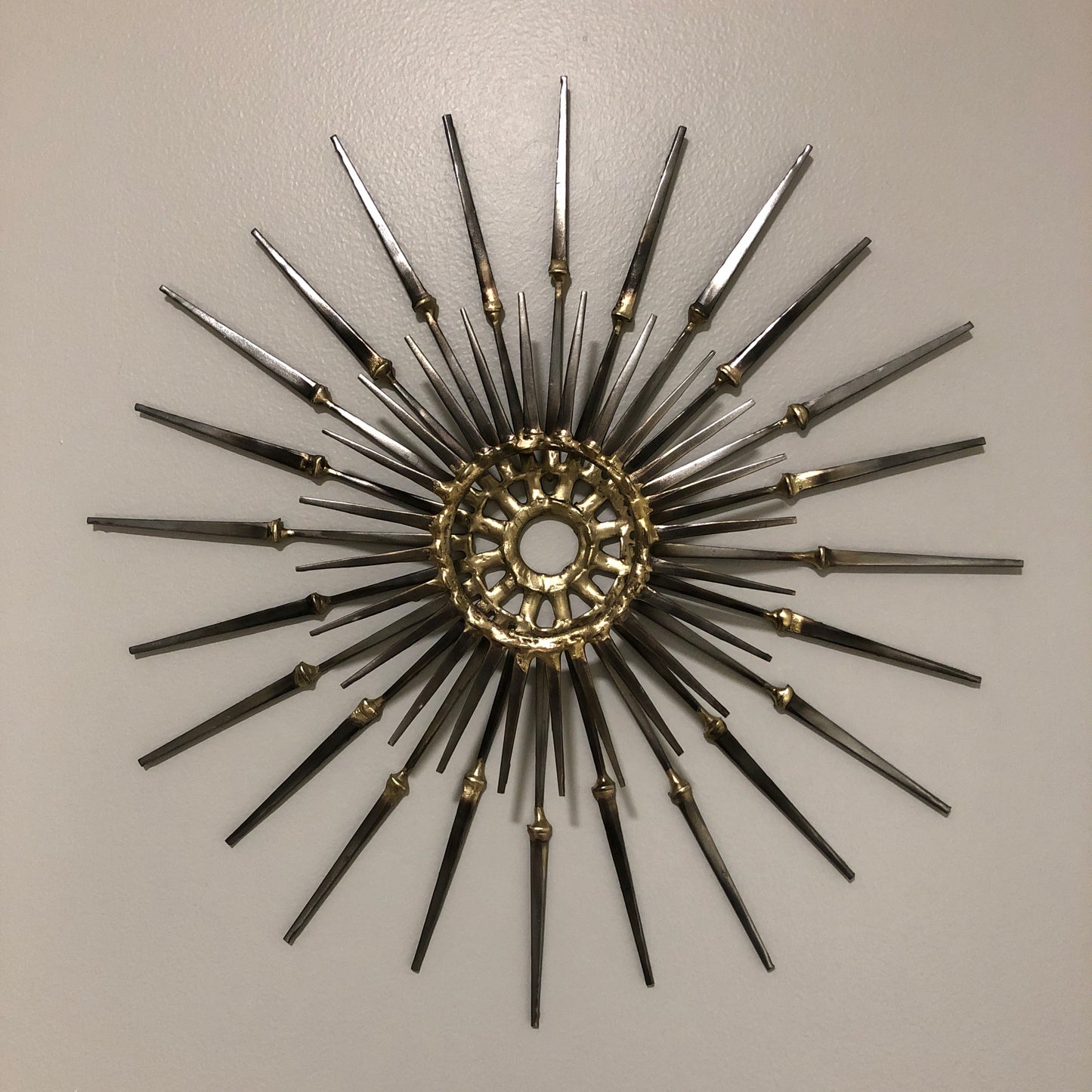 Elevated Crown - Metal Wall Sculpture - Brutalist Mid-Century style