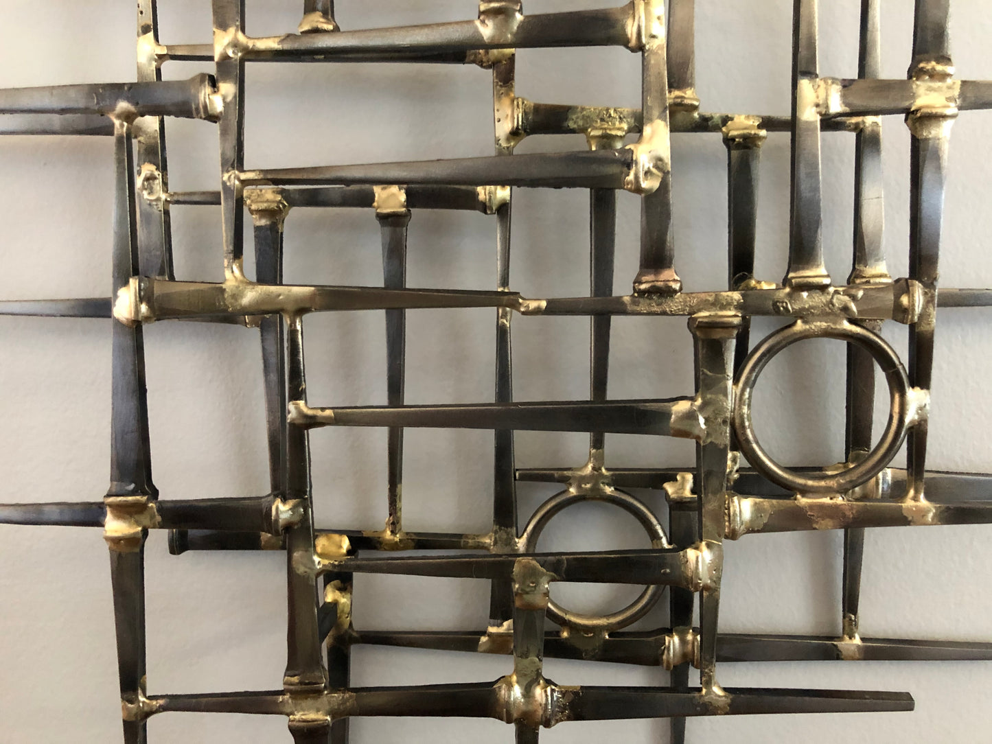 Over Under - Brutalist Mid-Century style Metal Wall Sculpture - rectangular