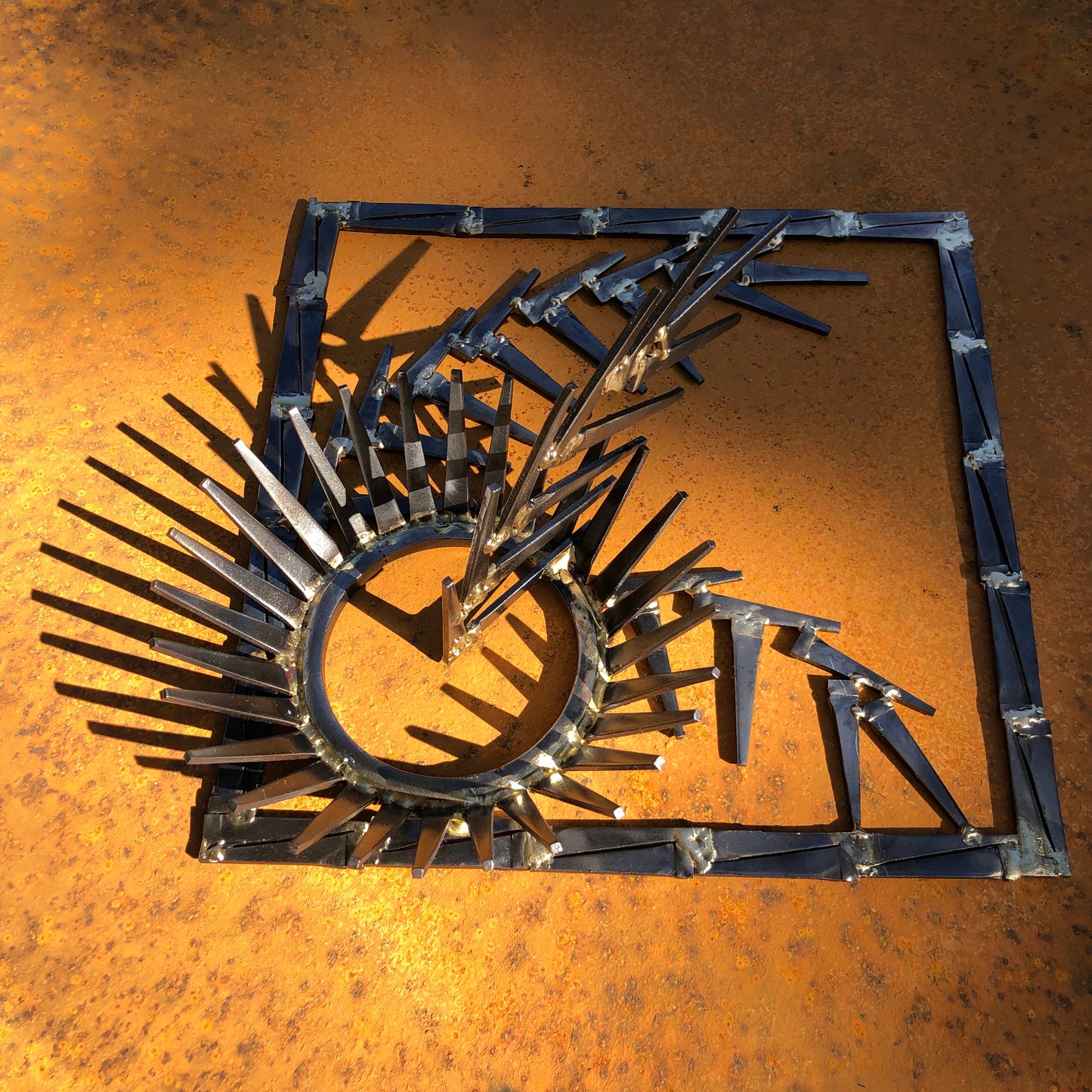 Koi Pond - Metal Wall Sculpture - Brutalist Mid-Century style - mount on wall or set on table top