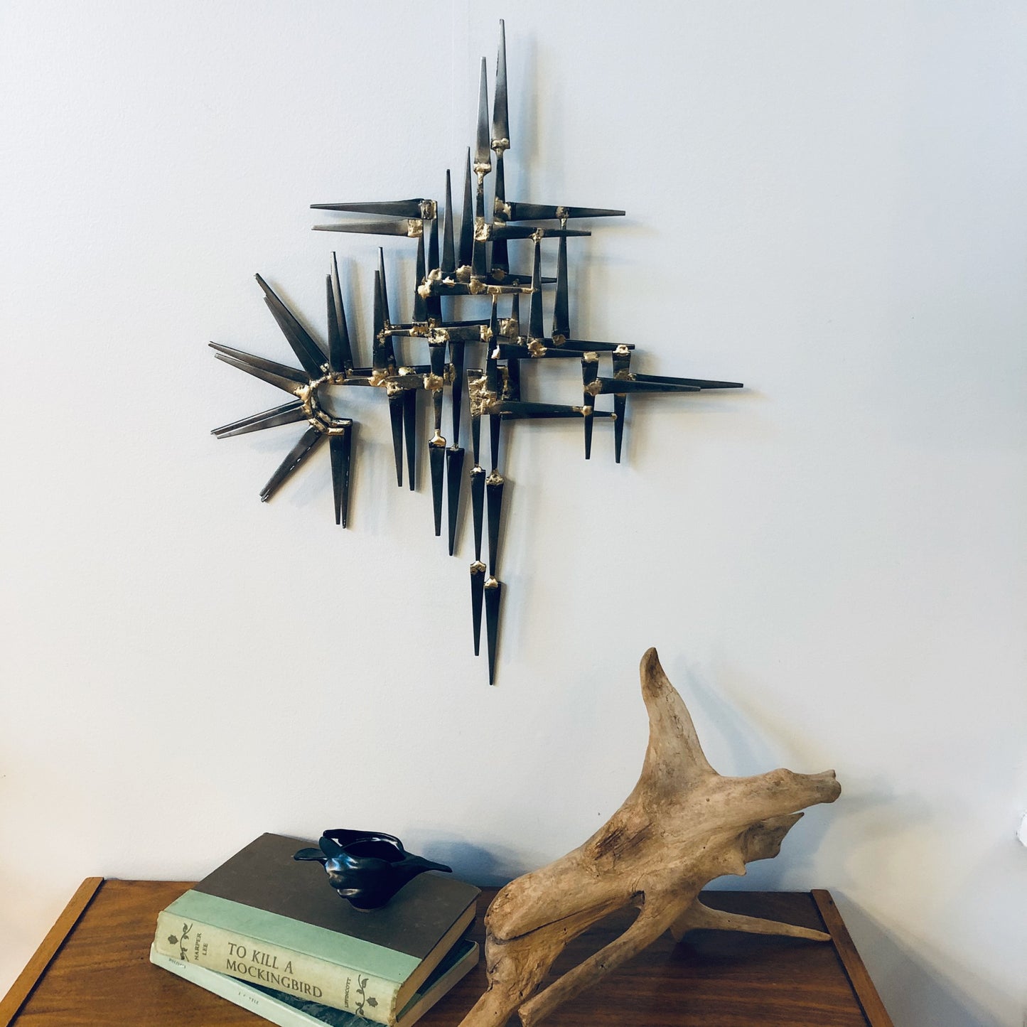 Jay Bird - A Brutalist Mid Century Modern style Metal Wall Sculpture