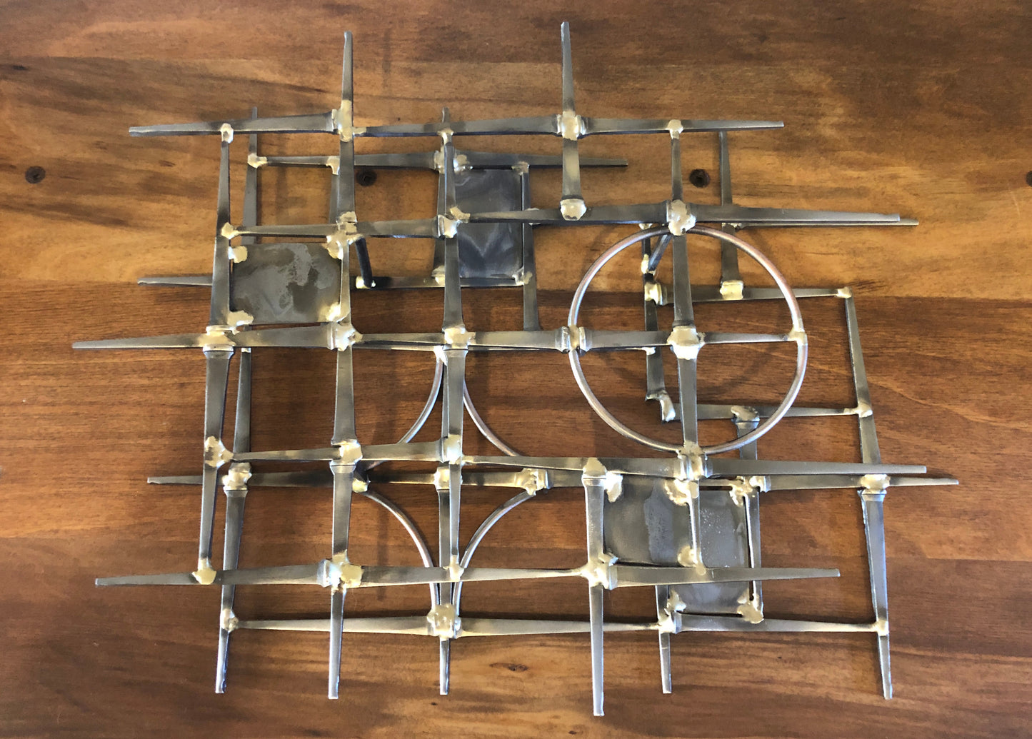 Around and About - Metal Wall Sculpture - Brutalist Mid-Century style - wall mount or free standing