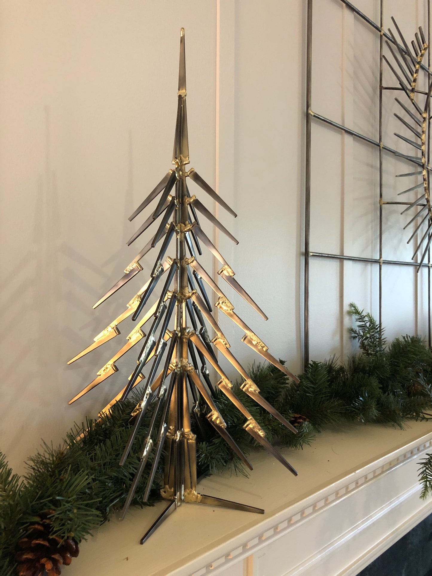 Metal Free Standing Spruce Tree - Brutalist Mid-Century style