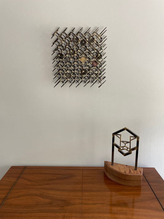 Mixed Rectangles - Brutalist Mid-Century style Metal Wall Sculpture