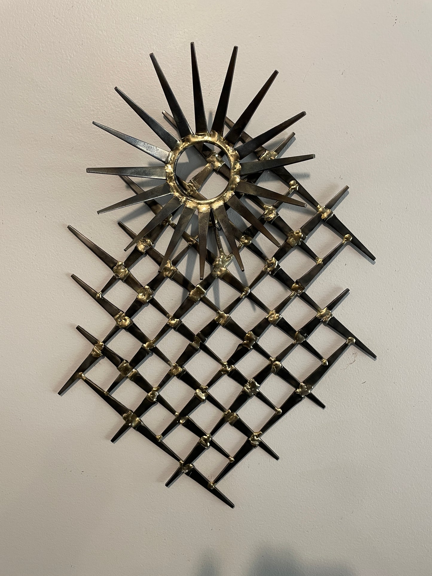 Sundrop - Medium - Brutalist Mid-Century style Metal Wall Sculpture