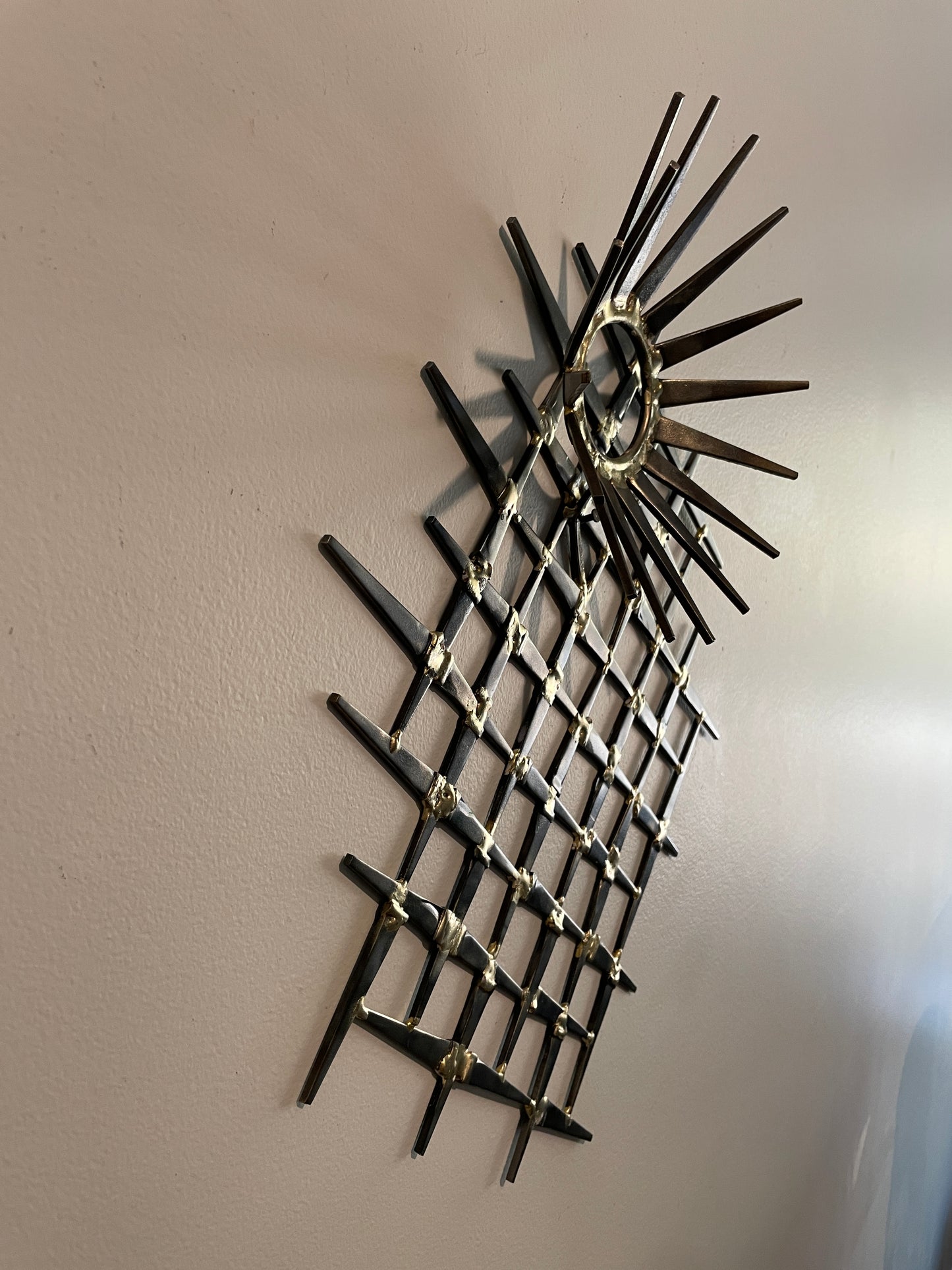 Sundrop - Medium - Brutalist Mid-Century style Metal Wall Sculpture