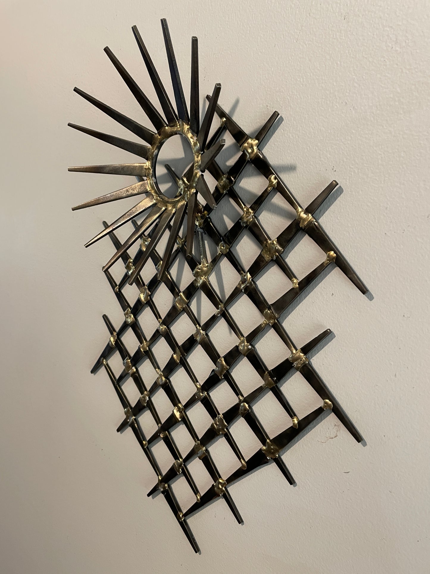 Sundrop - Medium - Brutalist Mid-Century style Metal Wall Sculpture