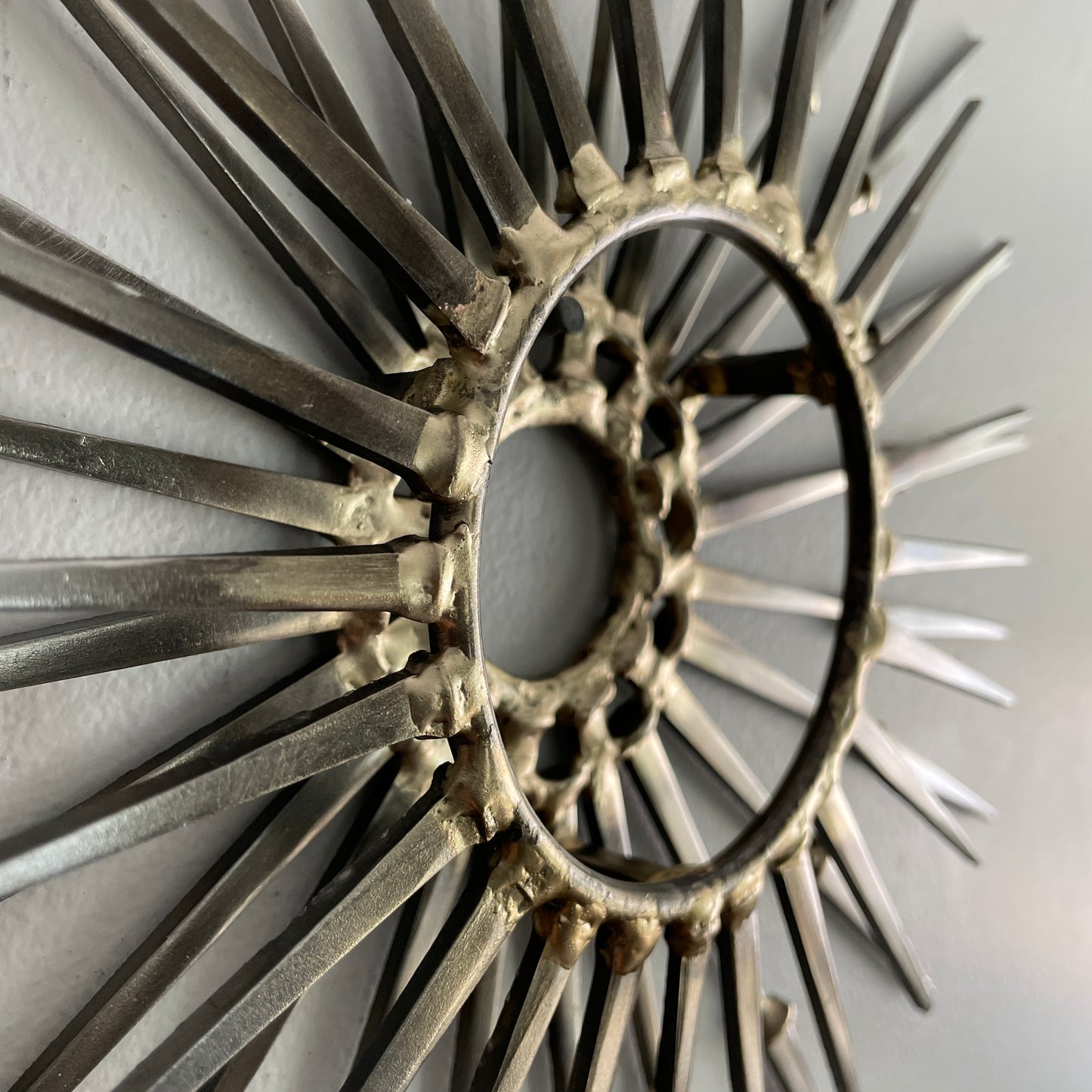 Elevated Crown - Metal Wall Sculpture - Brutalist Mid-Century style