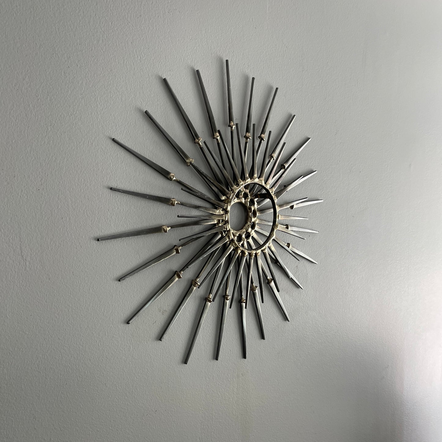 Elevated Crown - Metal Wall Sculpture - Brutalist Mid-Century style