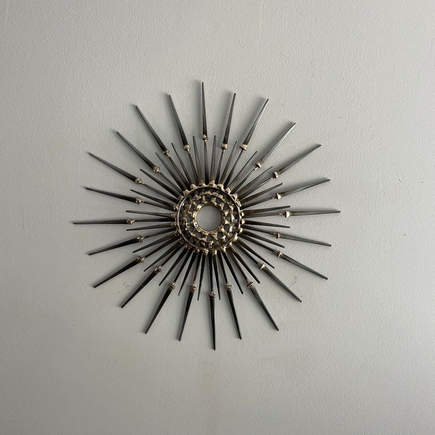 Elevated Crown - Metal Wall Sculpture - Brutalist Mid-Century style